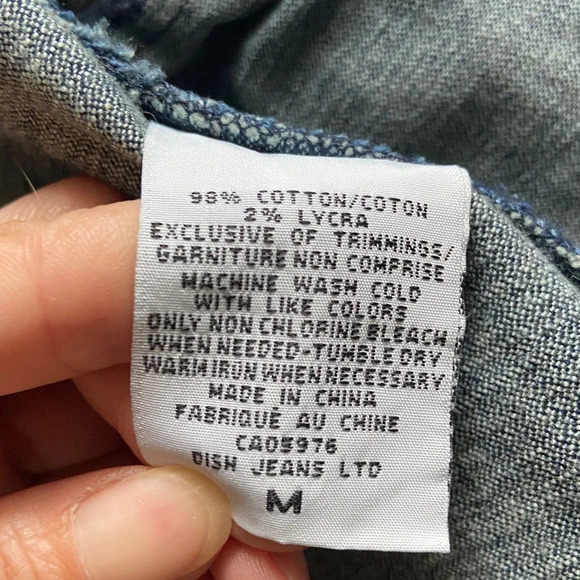 Dish dark denim button jean  jacket Sz M - Picture 8 of 10